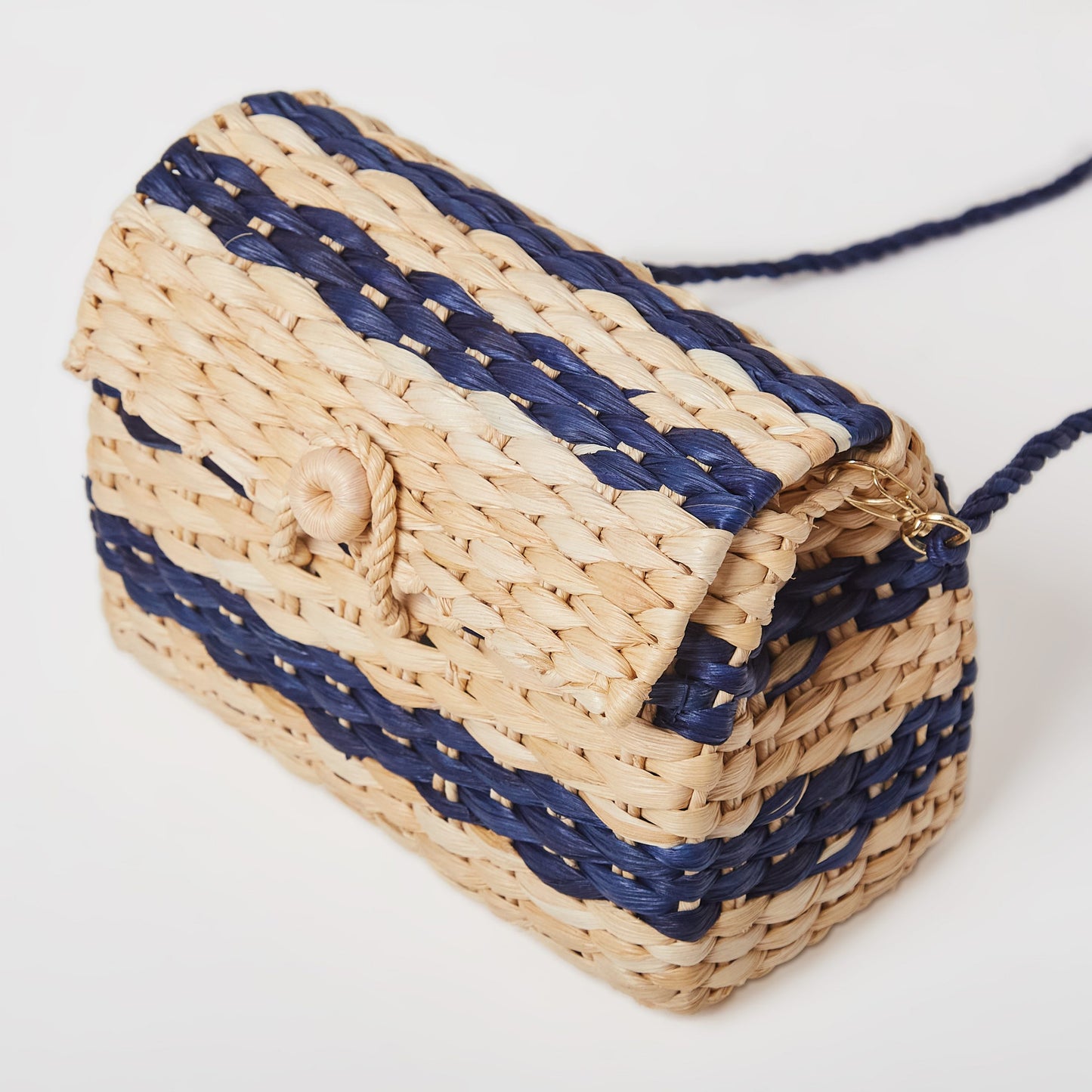 Raw Caraíva Straw with Navy Blue