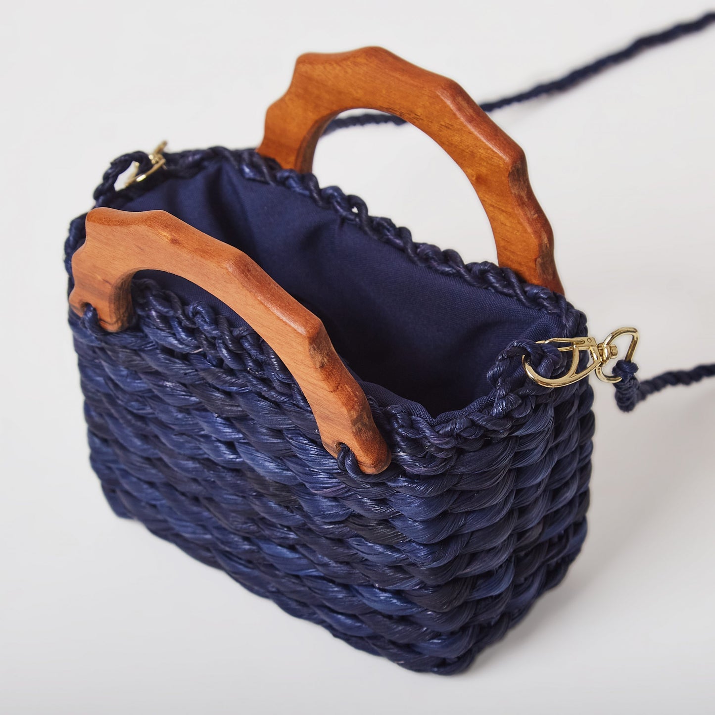 Mini Straw Navy Blue